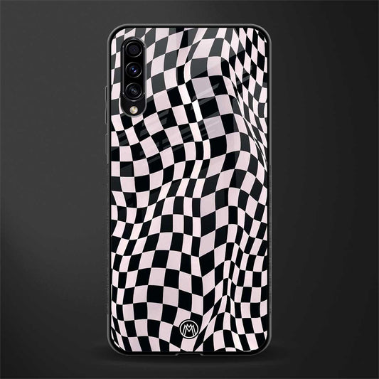 trippy b&w check pattern glass case for samsung galaxy a50s image