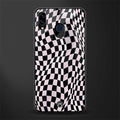 trippy b&w check pattern glass case for samsung galaxy m10s image