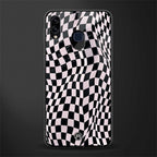 trippy b&w check pattern glass case for samsung galaxy m10s image