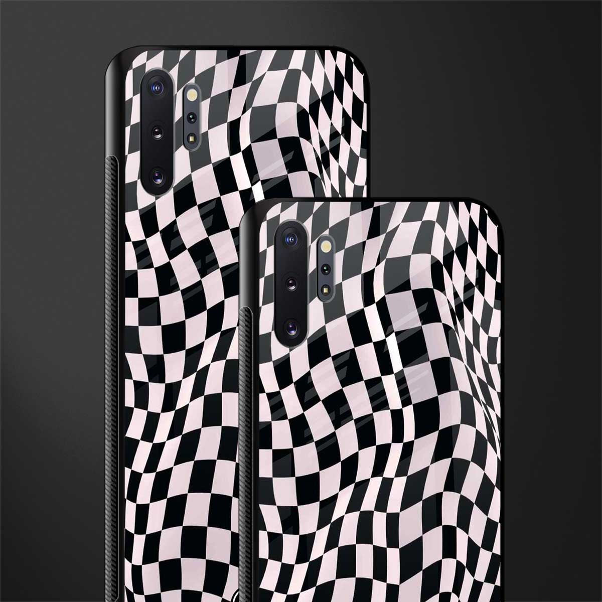 trippy b&w check pattern glass case for samsung galaxy note 10 plus image-2