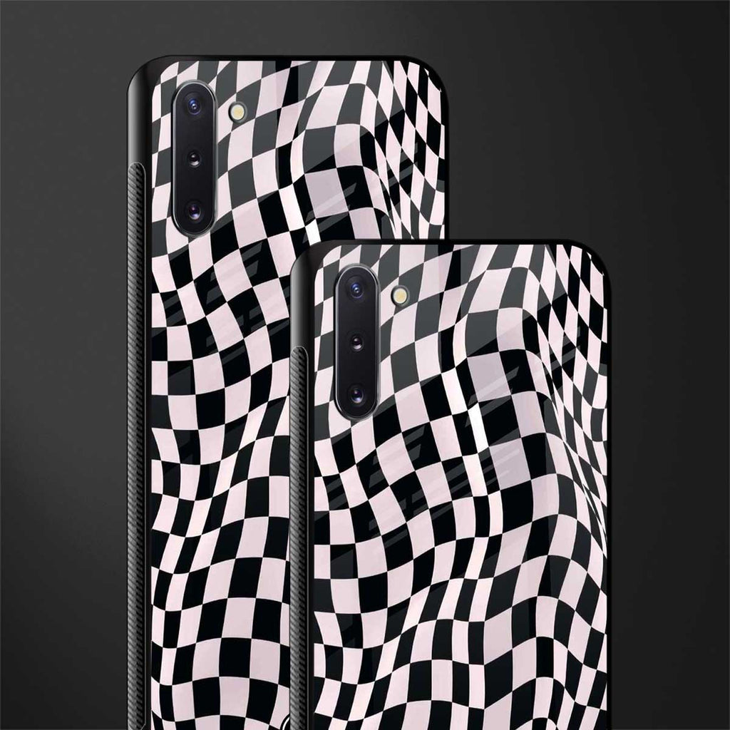 trippy b&w check pattern glass case for samsung galaxy note 10 image-2