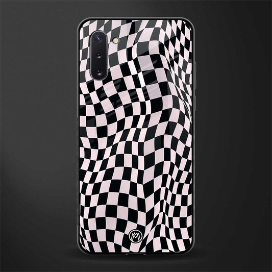 trippy b&w check pattern glass case for samsung galaxy note 10 image