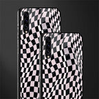 trippy b&w check pattern glass case for samsung galaxy a70s image-2