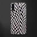 trippy b&w check pattern glass case for samsung galaxy a70s image