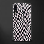 trippy b&w check pattern glass case for samsung galaxy a70s image