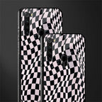 trippy b&w check pattern glass case for redmi note 8 image-2