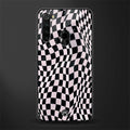 trippy b&w check pattern glass case for redmi note 8 image