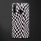 trippy b&w check pattern glass case for redmi note 8 image