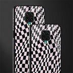 trippy b&w check pattern glass case for redmi note 9 pro image-2