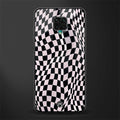 trippy b&w check pattern glass case for redmi note 9 pro image