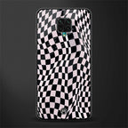 trippy b&w check pattern glass case for redmi note 9 pro image