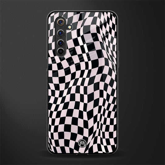 trippy b&w check pattern glass case for realme 6i image