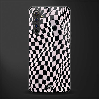 trippy b&w check pattern glass case for realme 6 image