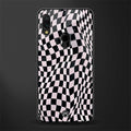 trippy b&w check pattern glass case for redmi note 7 image