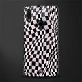 trippy b&w check pattern glass case for redmi 7redmi y3 image