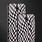 trippy b&w check pattern glass case for redmi 8a image-2