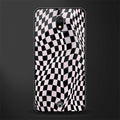 trippy b&w check pattern glass case for redmi 8a image