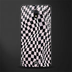 trippy b&w check pattern glass case for redmi 8a image