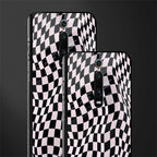 trippy b&w check pattern glass case for redmi k20 pro image-2