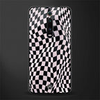trippy b&w check pattern glass case for redmi k20 pro image