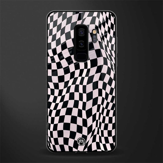 trippy b&w check pattern glass case for samsung galaxy s9 plus image