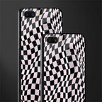trippy b&w check pattern glass case for realme c1 image-2