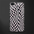 trippy b&w check pattern glass case for realme c1 image