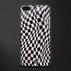 trippy b&w check pattern glass case for realme c1 image