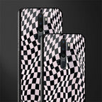 trippy b&w check pattern glass case for oppo a9 2020 image-2