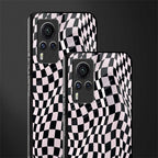 trippy b&w check pattern glass case for vivo x60 pro image-2