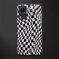 trippy b&w check pattern glass case for vivo x60 pro image