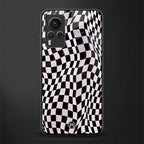 trippy b&w check pattern glass case for vivo x60 pro image