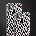 trippy b&w check pattern glass case for realme 3 pro image-2