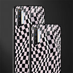 trippy b&w check pattern glass case for realme x2 image-2