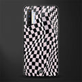 trippy b&w check pattern glass case for realme x2 image