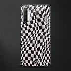 trippy b&w check pattern glass case for realme x2 image