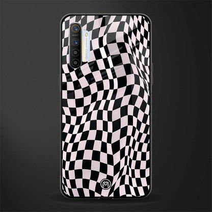 trippy b&w check pattern glass case for realme x2 image
