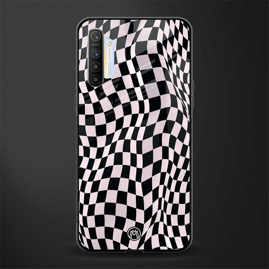 trippy b&w check pattern glass case for realme x2 image