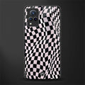 trippy b&w check pattern glass case for vivo v21 5g image