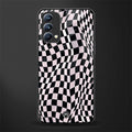 trippy b&w check pattern glass case for oppo f19s image
