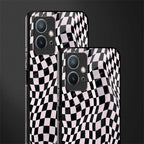 trippy b&w check pattern glass case for vivo y75 5g image-2