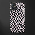 trippy b&w check pattern glass case for vivo y75 5g image