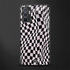 trippy b&w check pattern glass case for vivo v23e image