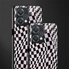 trippy b&w check pattern back phone cover | glass case for realme 9 pro 5g