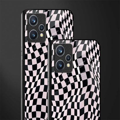 trippy b&w check pattern glass case for realme 9 pro plus 5g image-2