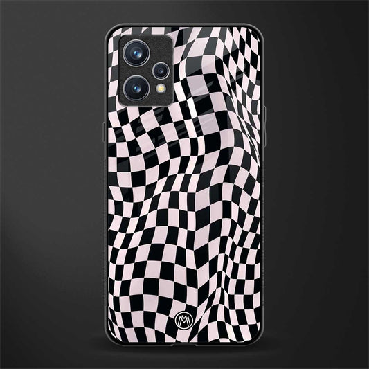 trippy b&w check pattern glass case for realme 9 pro plus 5g image