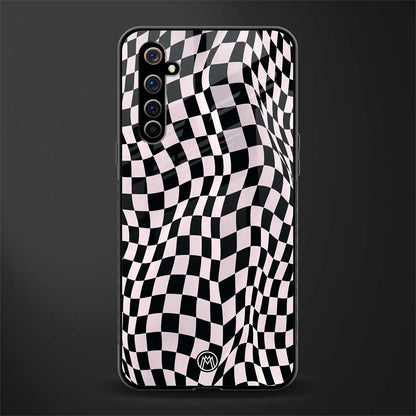 trippy b&w check pattern glass case for realme x50 pro image