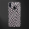 trippy b&w check pattern glass case for samsung galaxy a20s image