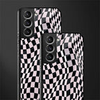 trippy b&w check pattern glass case for samsung galaxy s21 plus image-2