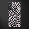 trippy b&w check pattern glass case for samsung galaxy s21 plus image